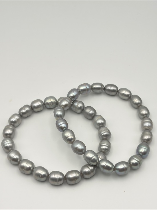 Jewelry - Silver Gray Freshwater Pearl Stretch Bracelets